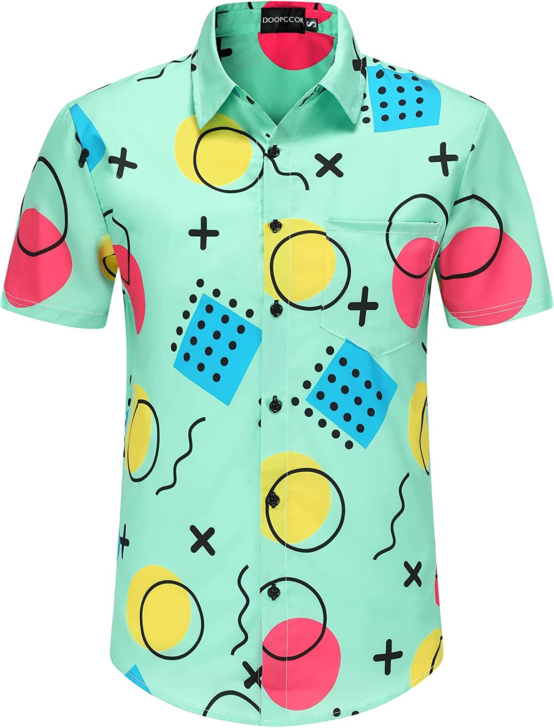 DOOPCCOR Hawaiian Shirt for Men Flower Casual Button Down Short Sleeve Hawaiian Shirt Suits