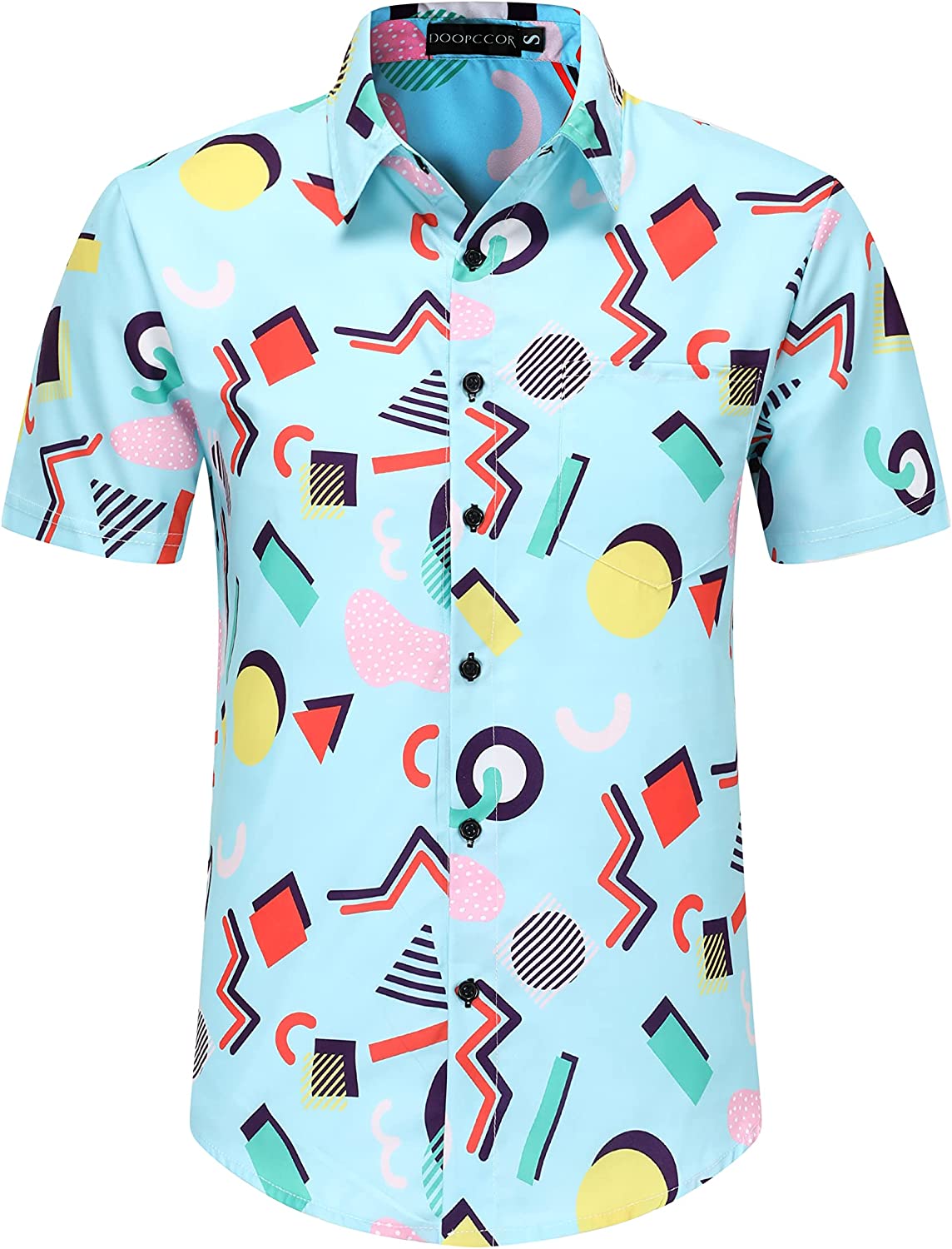 DOOPCCOR Hawaiian Shirt for Men Flower Casual Button Down Short Sleeve Hawaiian Shirt Suits