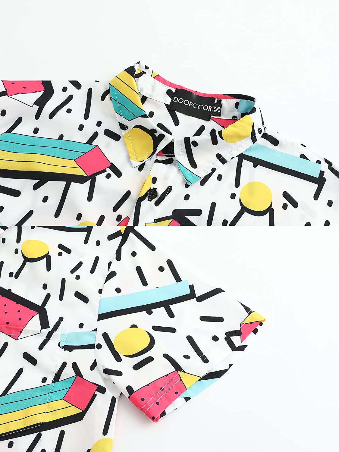 DOOPCCOR Hawaiian Shirt for Men Flower Casual Button Down Short Sleeve Hawaiian Shirt Suits