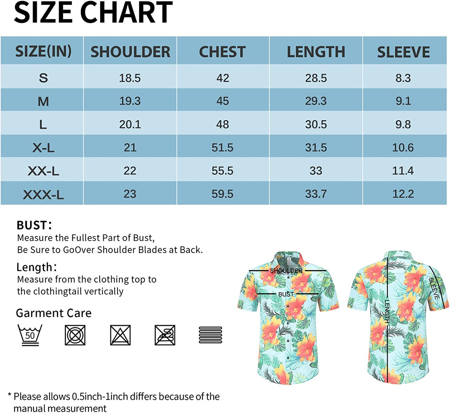 DOOPCCOR Hawaiian Shirt for Men Short Sleeves Printed Button Down Summer Beach Dress Shirts