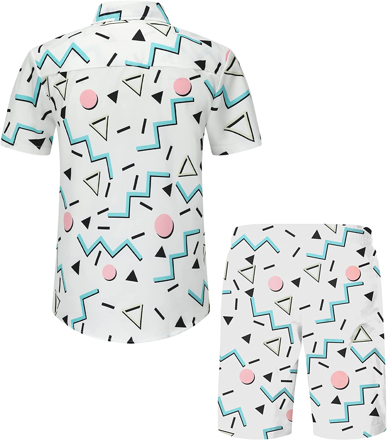 DOOPCCOR Hawaiian Shirt for Men Flower Casual Button Down Short Sleeve Hawaiian Shirt Suits