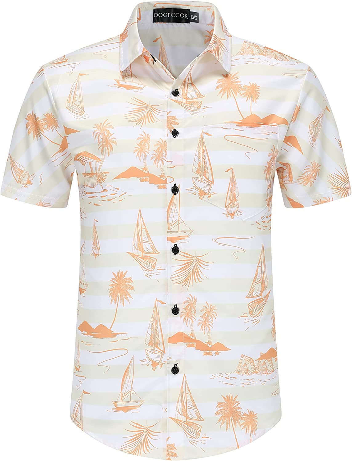 DOOPCCOR Hawaiian Shirt for Men Flower Casual Button Down Short Sleeve Hawaiian Shirt Suits