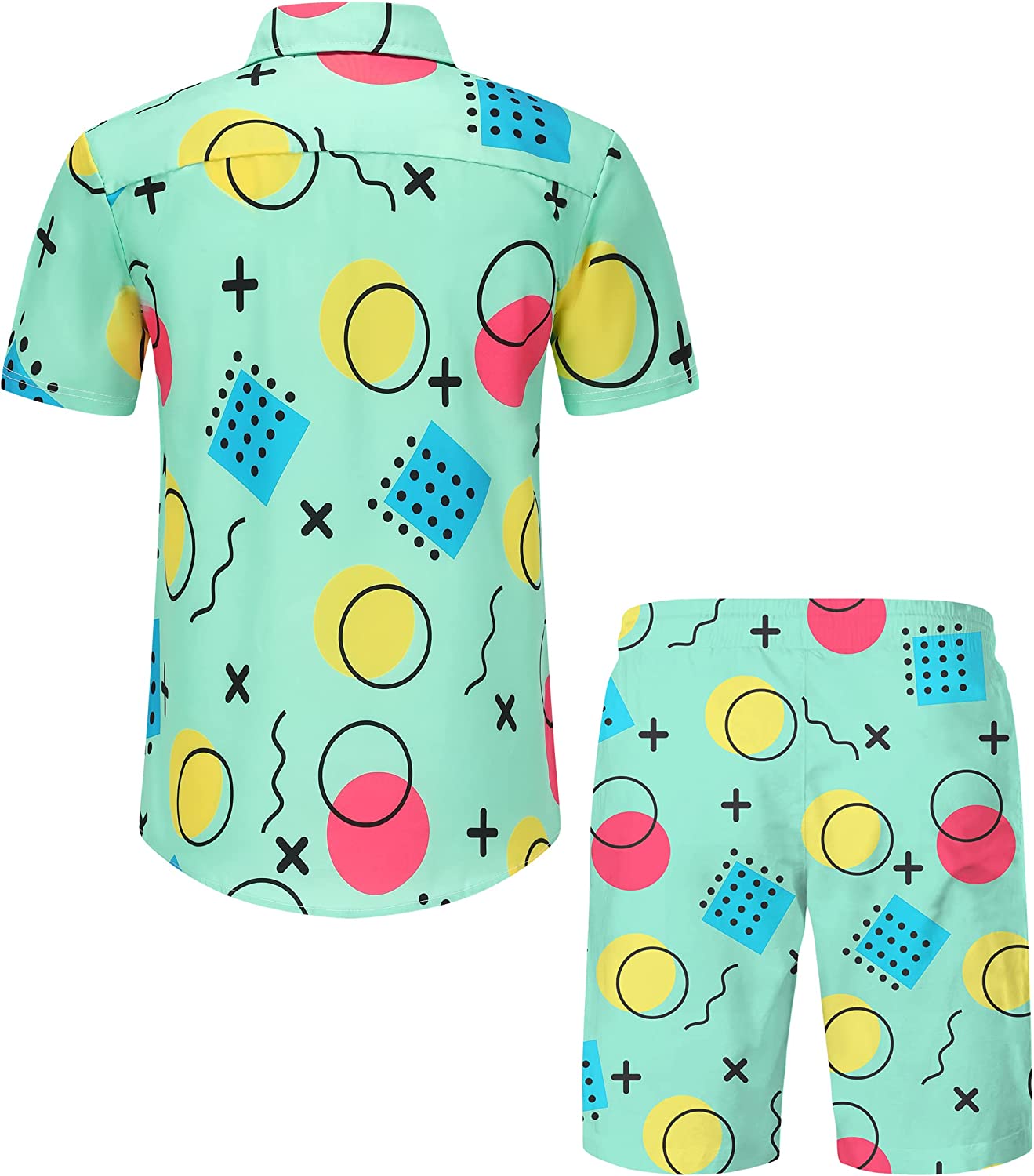 DOOPCCOR Hawaiian Shirt for Men Flower Casual Button Down Short Sleeve Hawaiian Shirt Suits