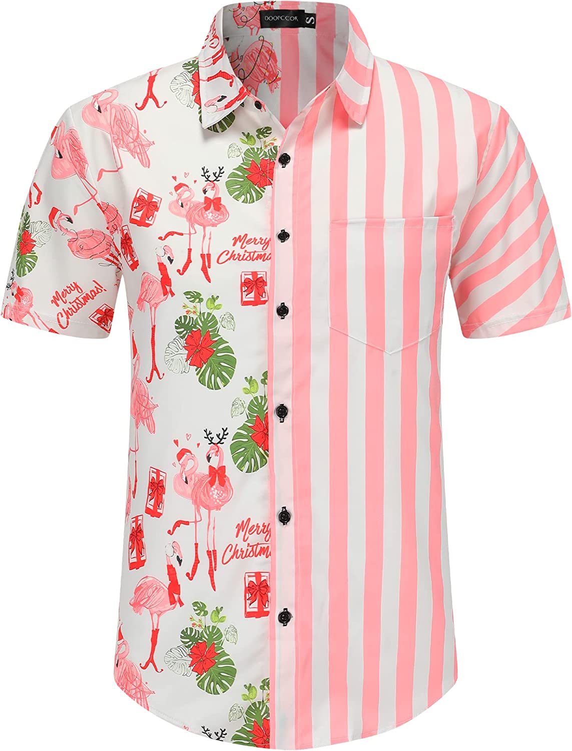 DOOPCCOR Christmas Button Up Hawaiian Shirt