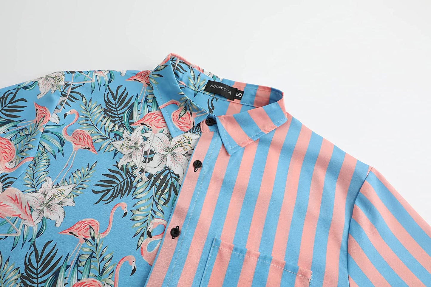DOOPCCOR Hawaiian Shirt for Men Short Sleeves Printed Button Down Summer Beach Dress Shirts