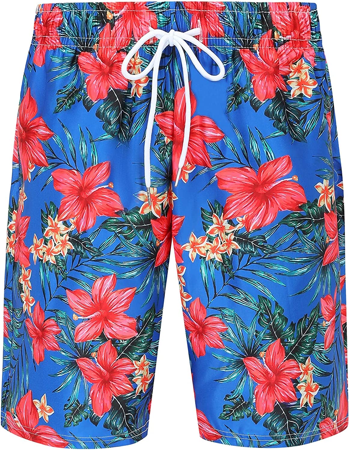 DOOPCCOR Mens Swimming Trunks Quick Dry Beach Hawaiian Shorts with Pockets