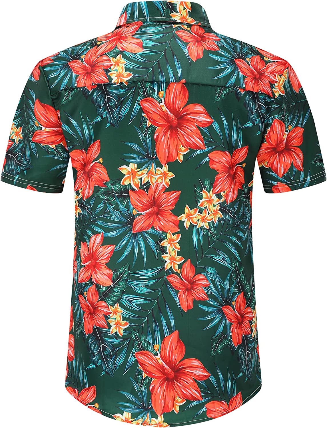 DOOPCCOR Hawaiian Shirt for Men Flower Casual Button Down Short Sleeve Hawaiian Shirt Suits