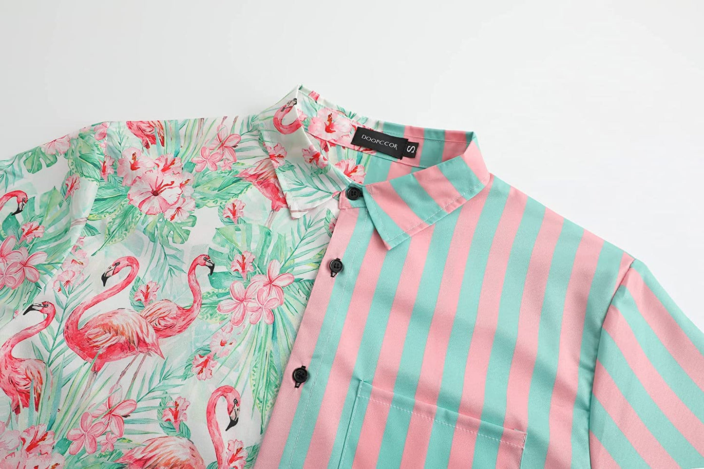 DOOPCCOR Hawaiian Shirt for Men Short Sleeves Printed Button Down Summer Beach Dress Shirts