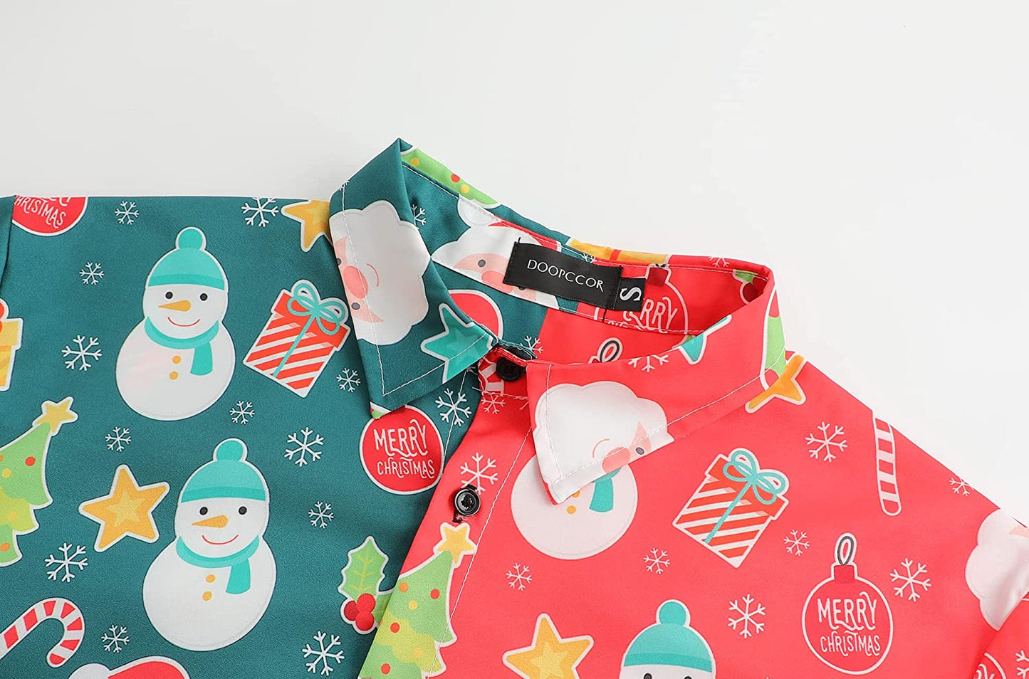 DOOPCCOR Christmas Button Up Hawaiian Shirt