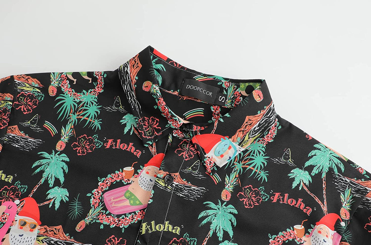 DOOPCCOR Christmas Button Up Hawaiian Shirt