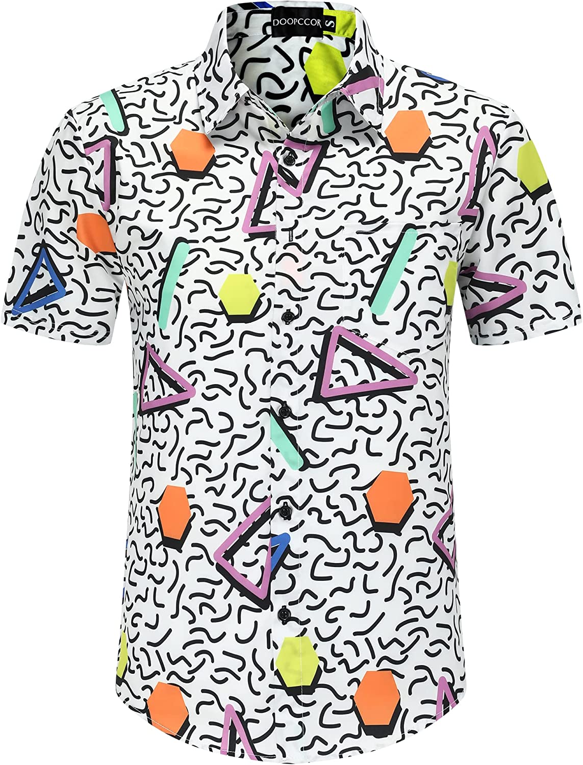 DOOPCCOR Hawaiian Shirt for Men Flower Casual Button Down Short Sleeve Hawaiian Shirt Suits