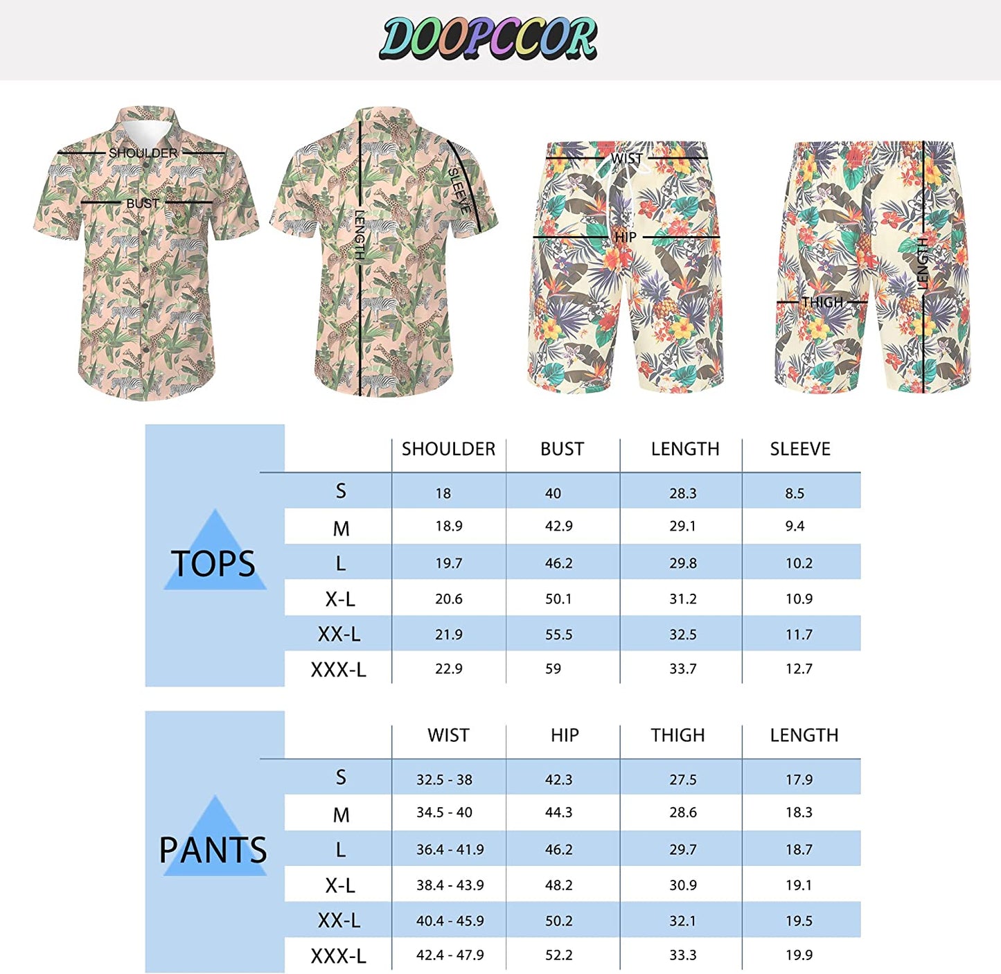 DOOPCCOR Hawaiian Shirt for Men Flower Casual Button Down Short Sleeve Hawaiian Shirt Suits