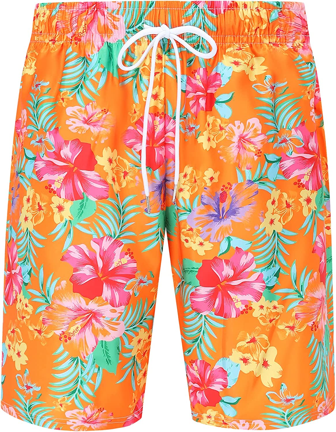 DOOPCCOR Mens Swimming Trunks Quick Dry Beach Hawaiian Shorts with Pockets