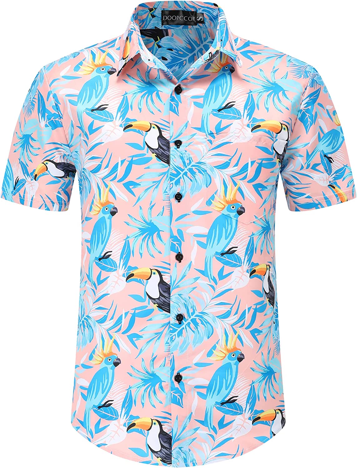 DOOPCCOR Hawaiian Shirt for Men Flower Casual Button Down Short Sleeve Hawaiian Shirt Suits
