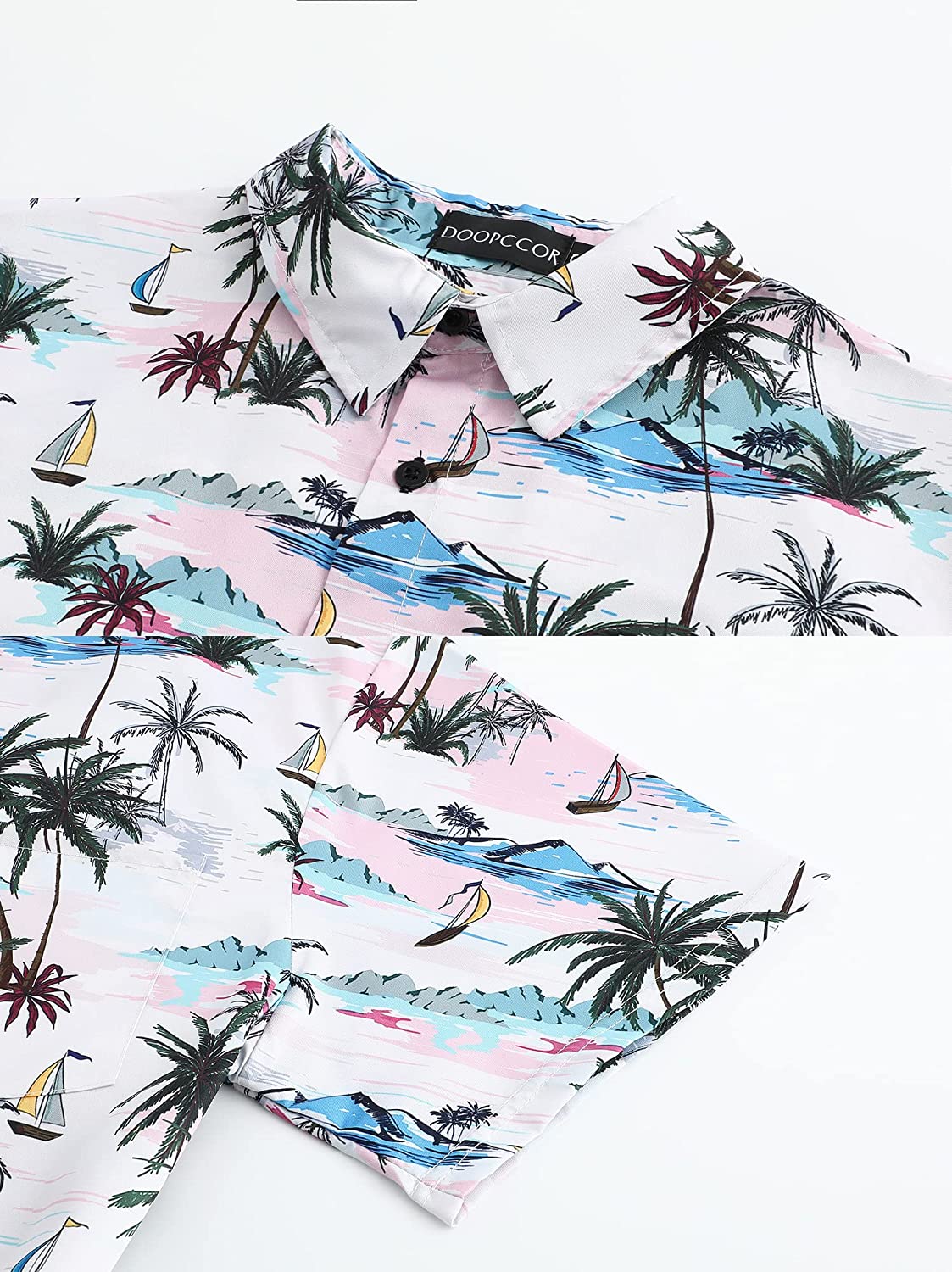 DOOPCCOR Hawaiian Shirt for Men Flower Casual Button Down Short Sleeve Hawaiian Shirt Suits