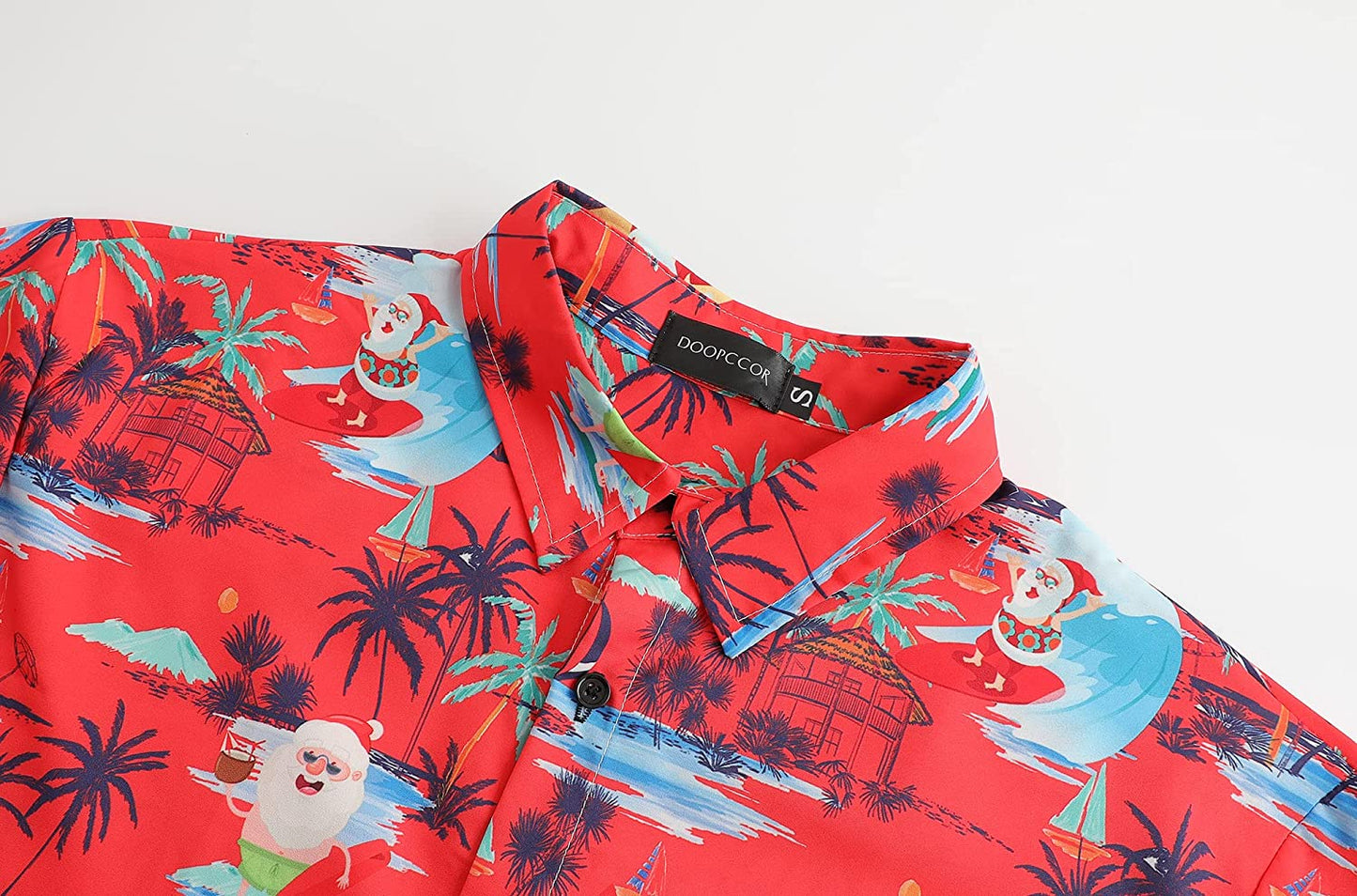 DOOPCCOR Christmas Button Up Hawaiian Shirt