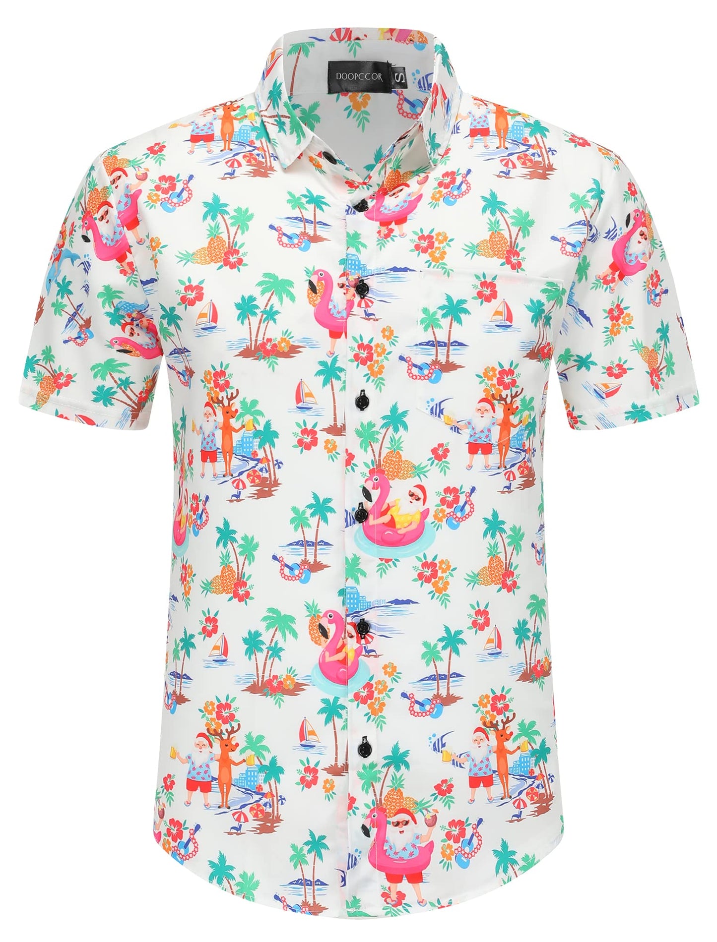 DOOPCCOR Christmas Button Up Hawaiian Shirt
