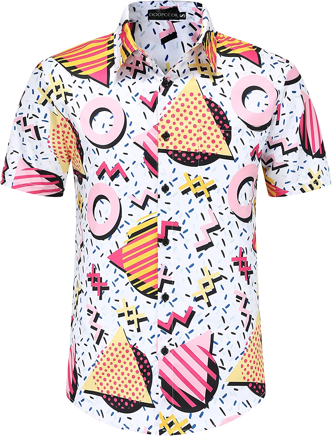 DOOPCCOR Hawaiian Shirt for Men Flower Casual Button Down Short Sleeve Hawaiian Shirt Suits