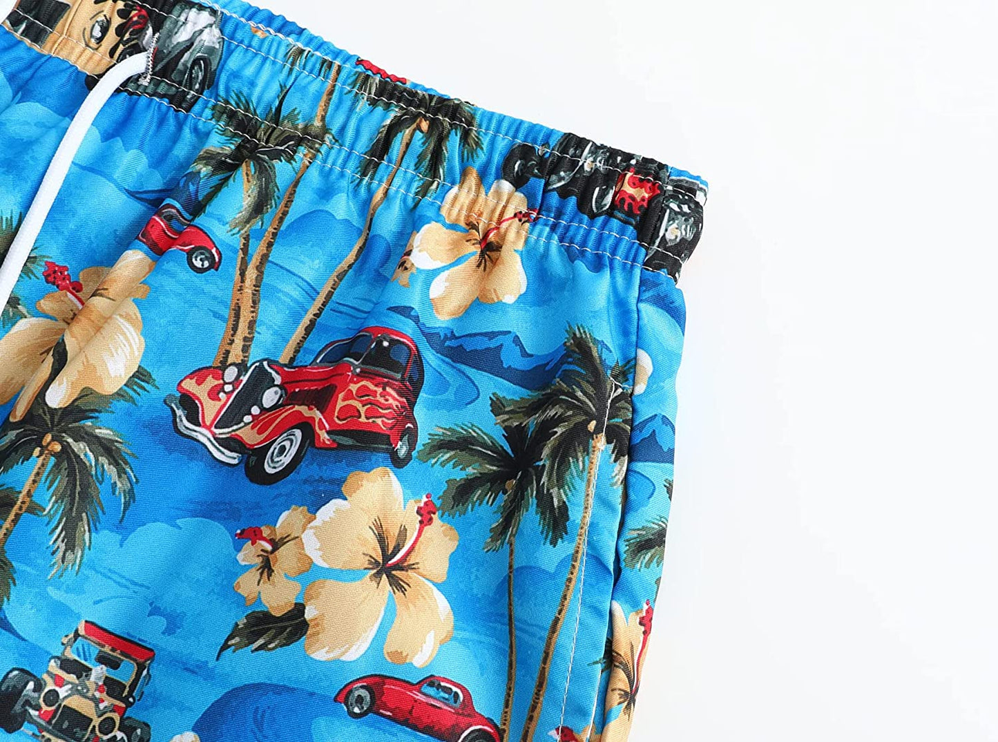 DOOPCCOR Mens Swimming Trunks Quick Dry Beach Hawaiian Shorts with Pockets