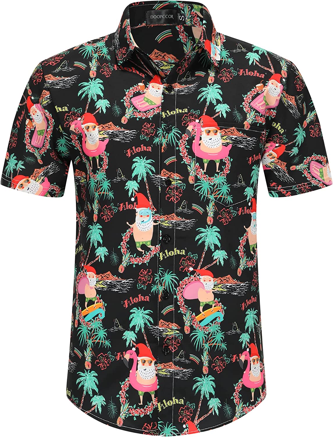 DOOPCCOR Christmas Button Up Hawaiian Shirt