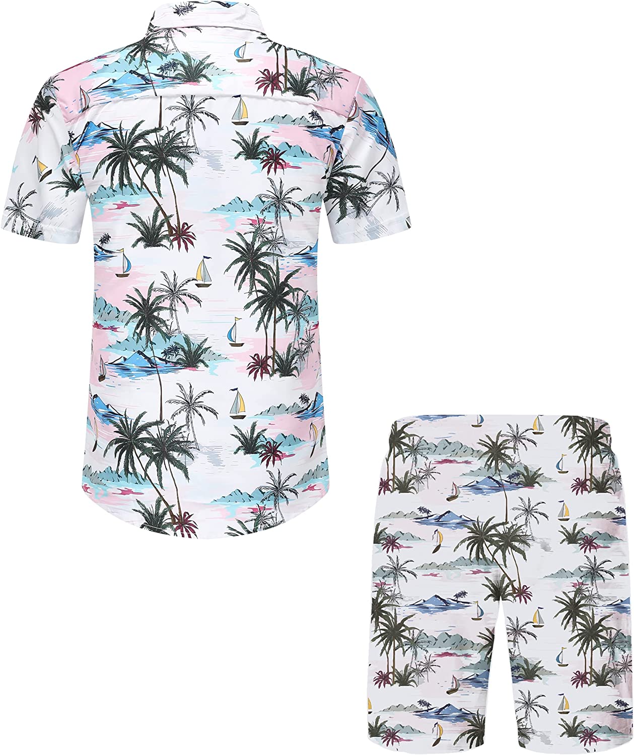 DOOPCCOR Hawaiian Shirt for Men Flower Casual Button Down Short Sleeve Hawaiian Shirt Suits