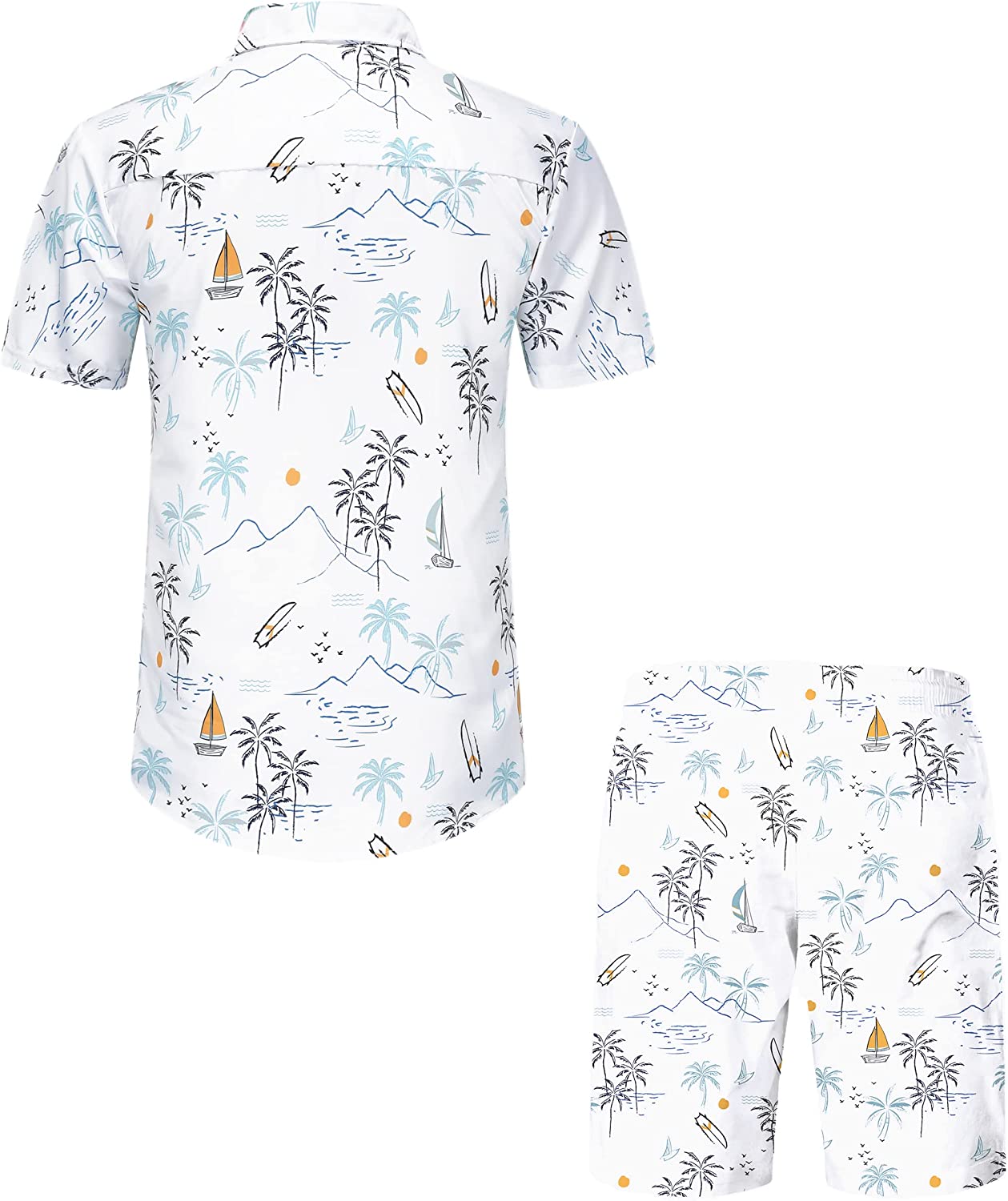 DOOPCCOR Hawaiian Shirt for Men Flower Casual Button Down Short Sleeve Hawaiian Shirt Suits