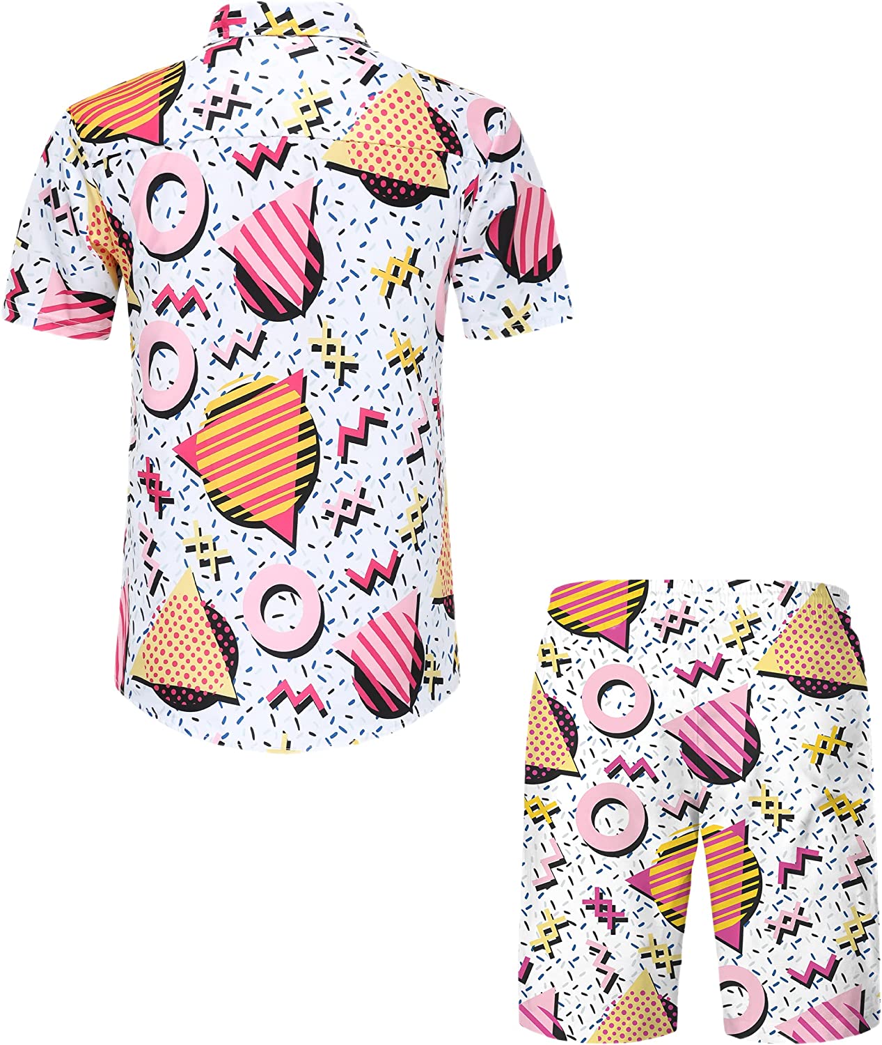 DOOPCCOR Hawaiian Shirt for Men Flower Casual Button Down Short Sleeve Hawaiian Shirt Suits