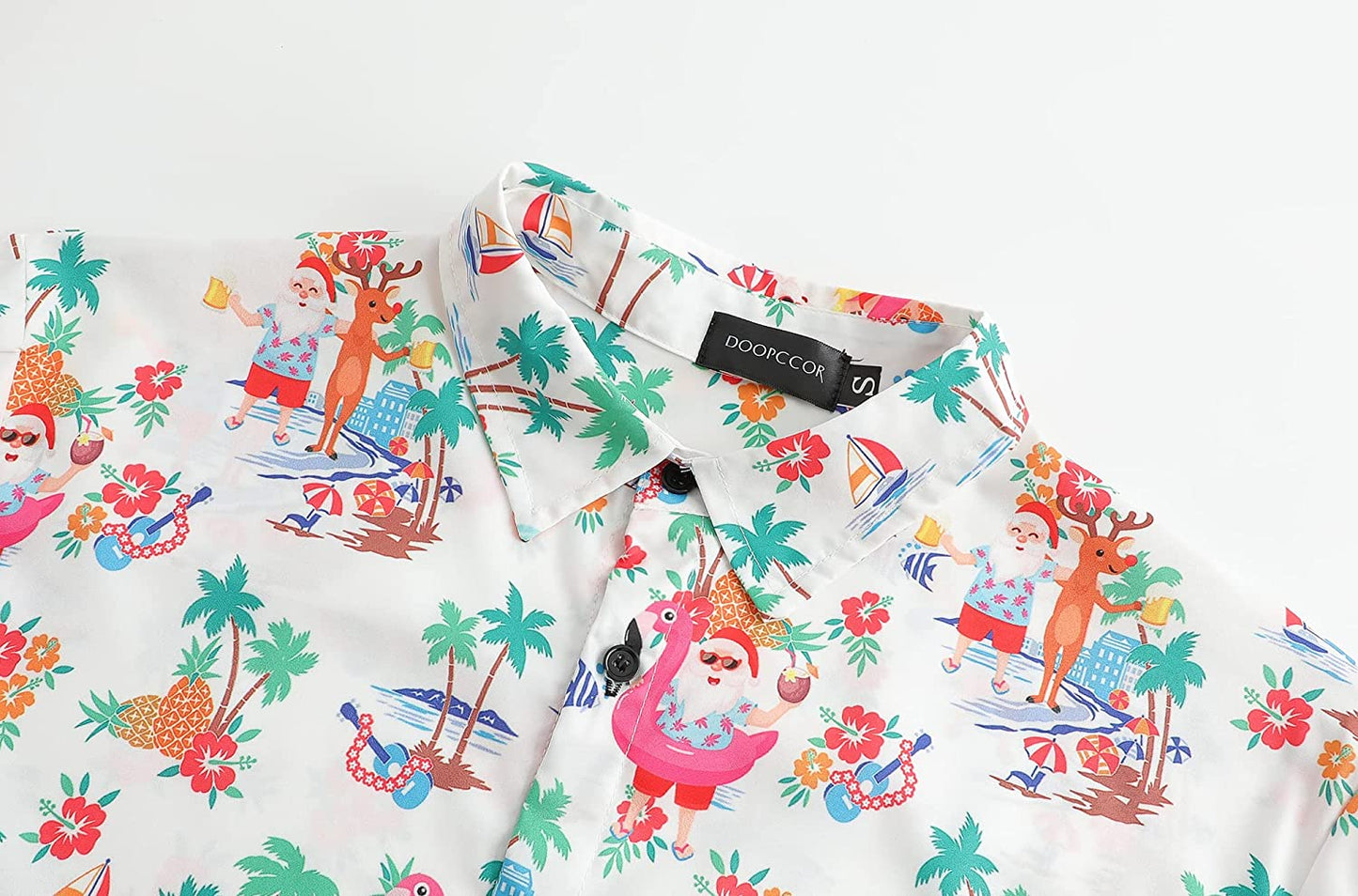 DOOPCCOR Christmas Button Up Hawaiian Shirt
