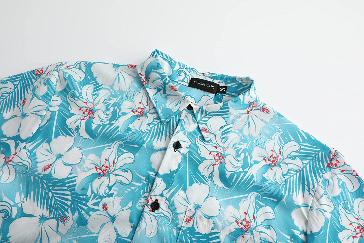 DOOPCCOR Hawaiian Shirt for Men Short Sleeves Printed Button Down Summer Beach Dress Shirts