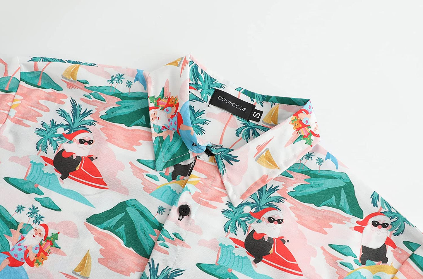 DOOPCCOR Christmas Button Up Hawaiian Shirt