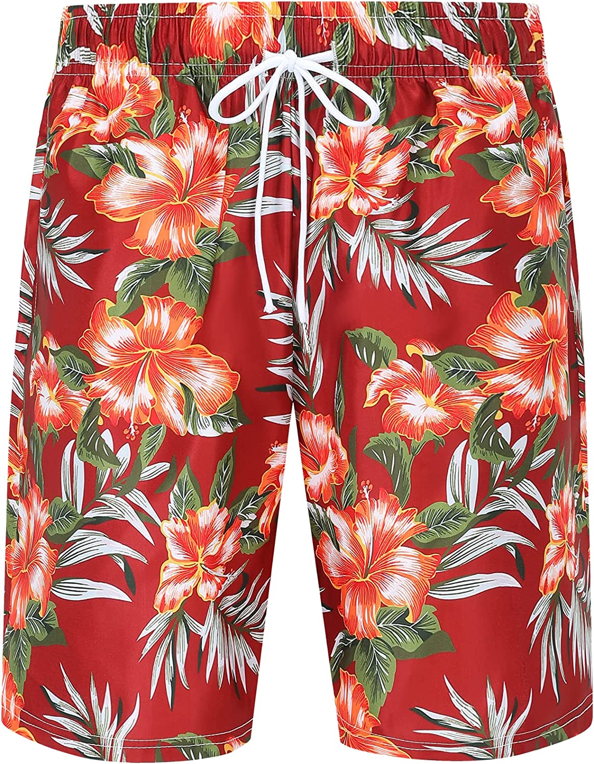 DOOPCCOR Mens Swimming Trunks Quick Dry Beach Hawaiian Shorts with Pockets