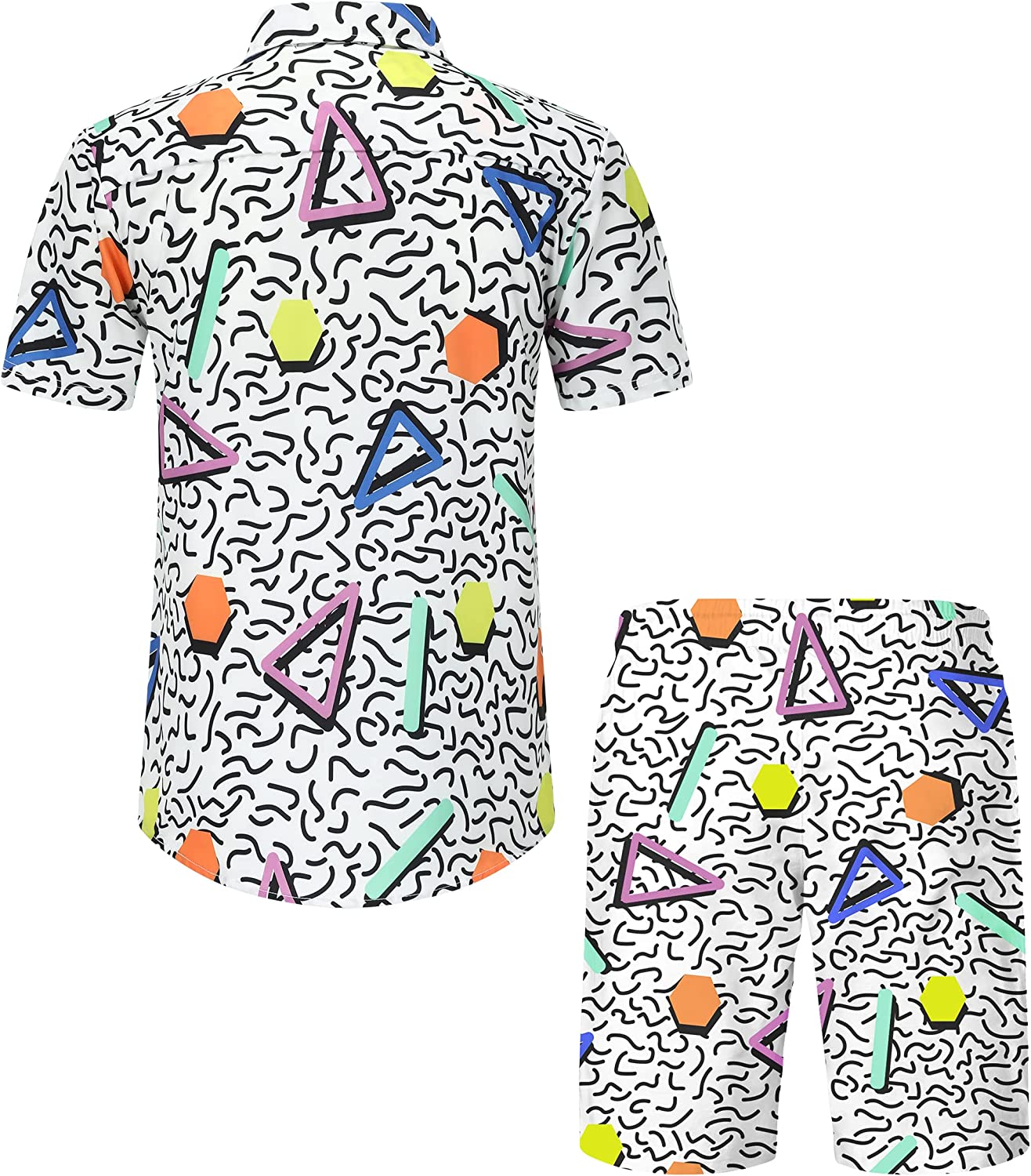 DOOPCCOR Hawaiian Shirt for Men Flower Casual Button Down Short Sleeve Hawaiian Shirt Suits