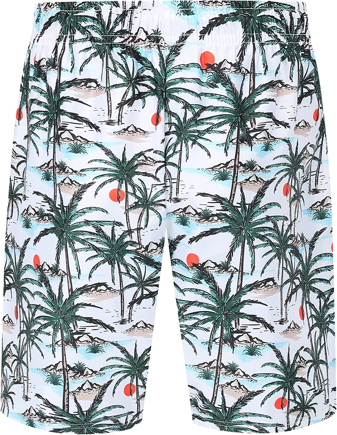 DOOPCCOR Mens Swimming Trunks Quick Dry Beach Hawaiian Shorts with Pockets