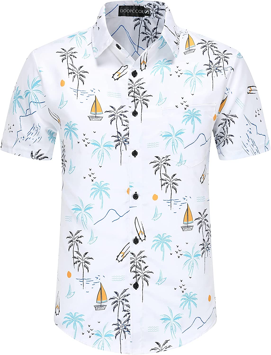 DOOPCCOR Hawaiian Shirt for Men Flower Casual Button Down Short Sleeve Hawaiian Shirt Suits