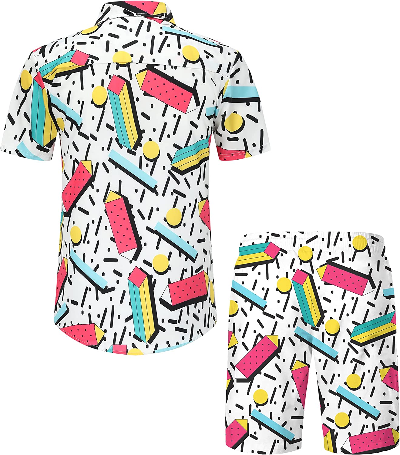 DOOPCCOR Hawaiian Shirt for Men Flower Casual Button Down Short Sleeve Hawaiian Shirt Suits