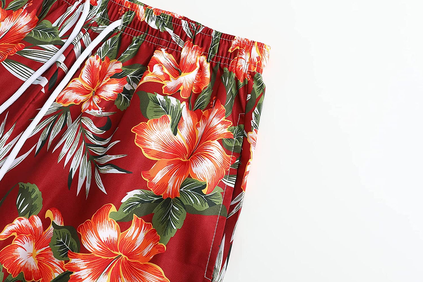 DOOPCCOR Mens Swimming Trunks Quick Dry Beach Hawaiian Shorts with Pockets