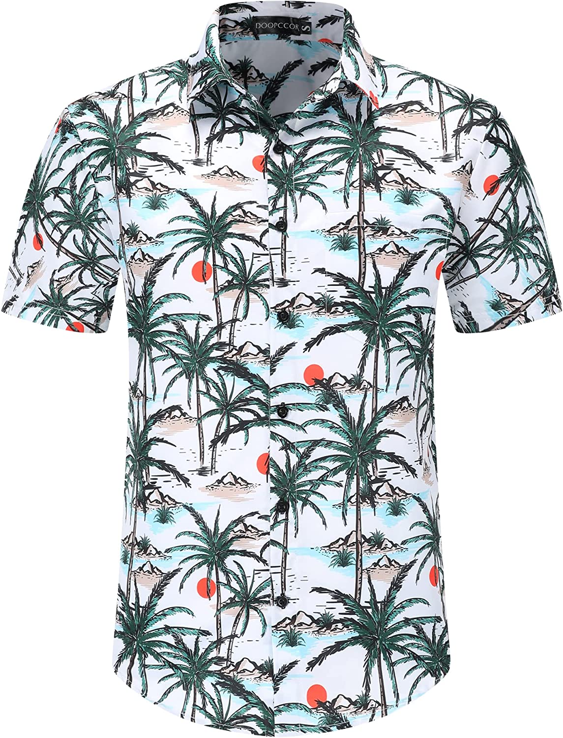 DOOPCCOR Hawaiian Shirt for Men Flower Casual Button Down Short Sleeve Hawaiian Shirt Suits