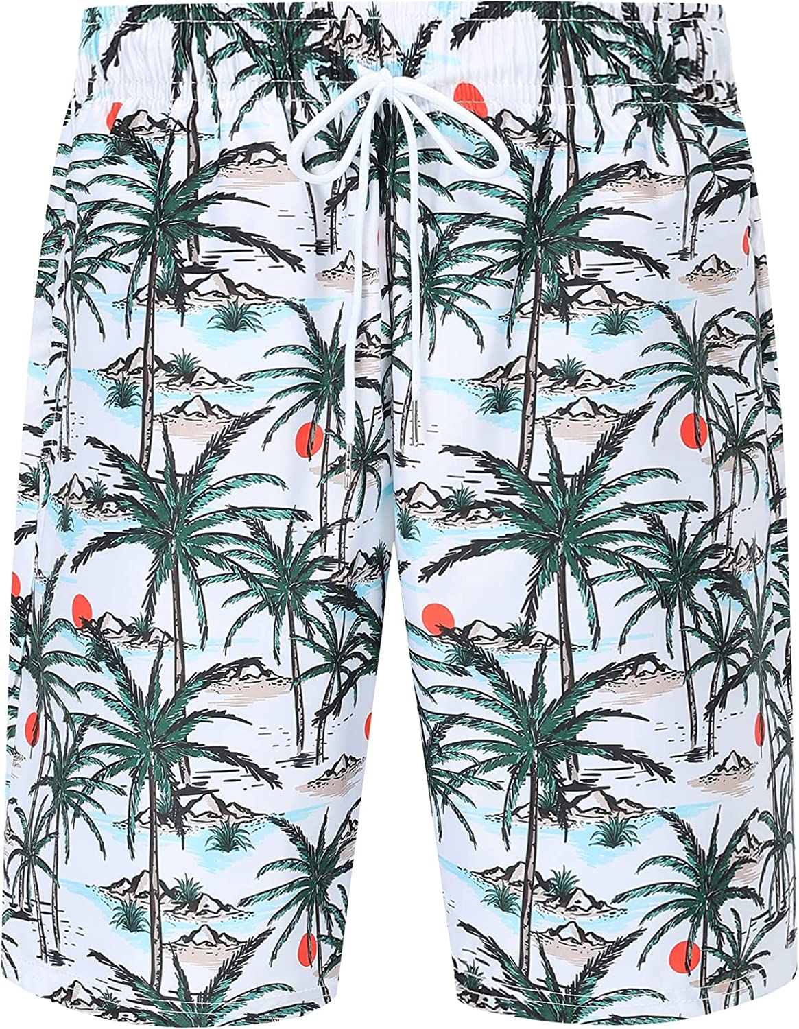 DOOPCCOR Mens Swimming Trunks Quick Dry Beach Hawaiian Shorts with Pockets