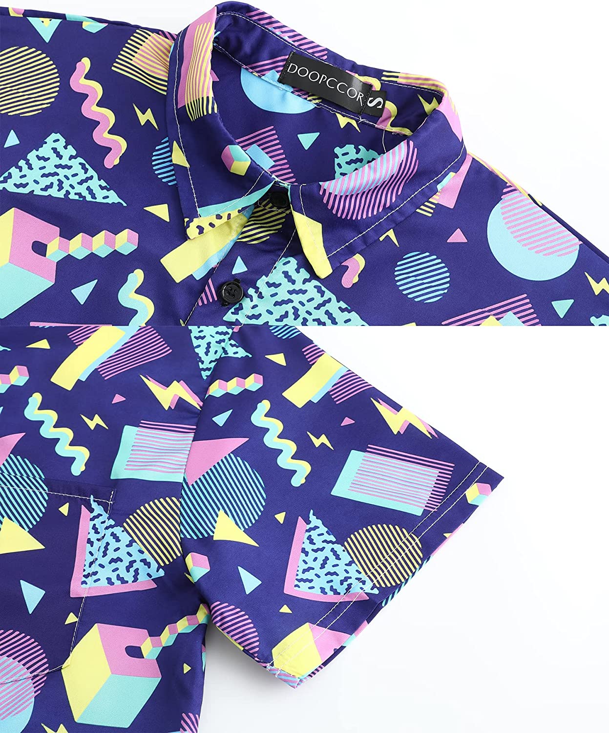 DOOPCCOR Hawaiian Shirt for Men Flower Casual Button Down Short Sleeve Hawaiian Shirt Suits