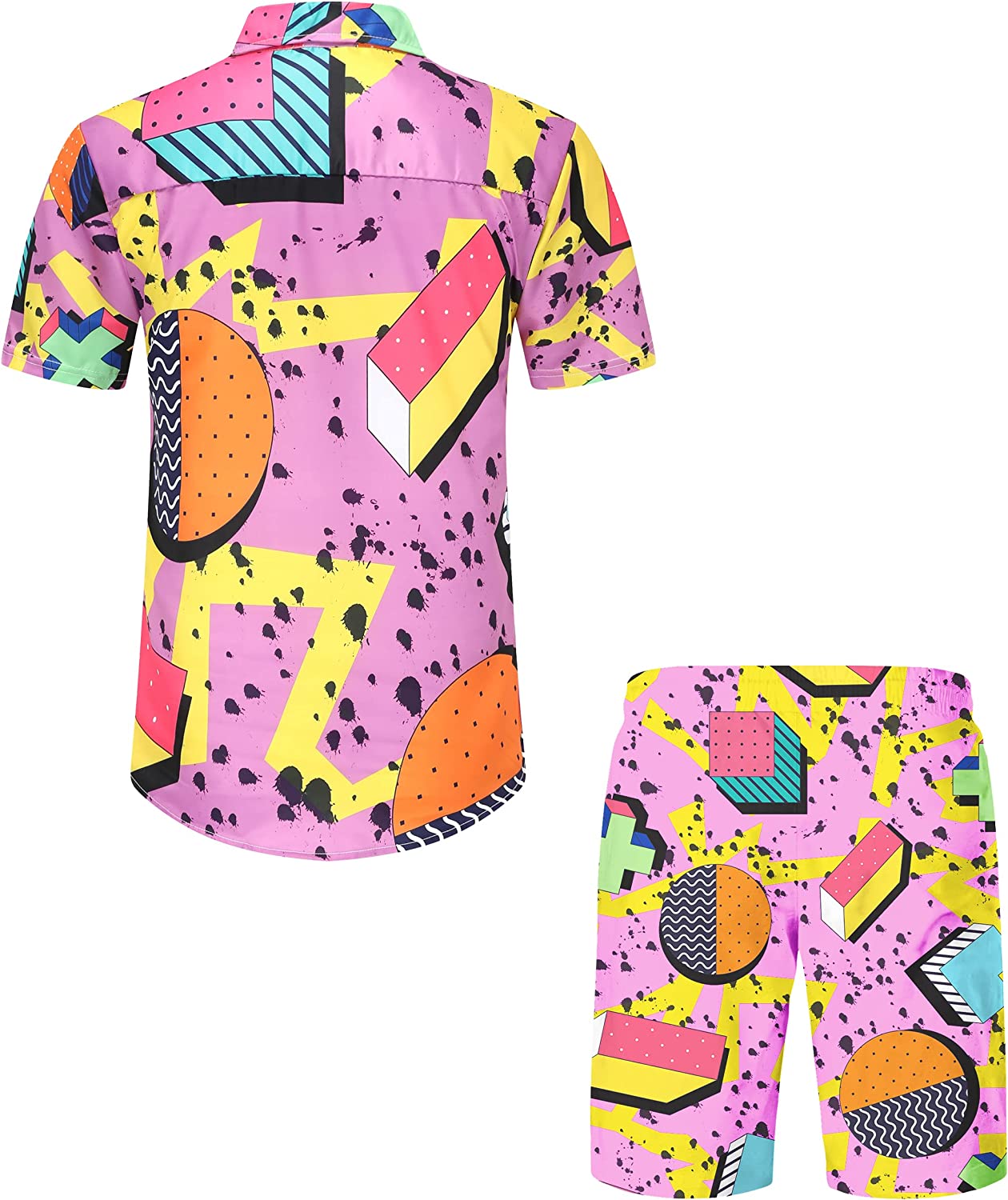 DOOPCCOR Hawaiian Shirt for Men Flower Casual Button Down Short Sleeve Hawaiian Shirt Suits