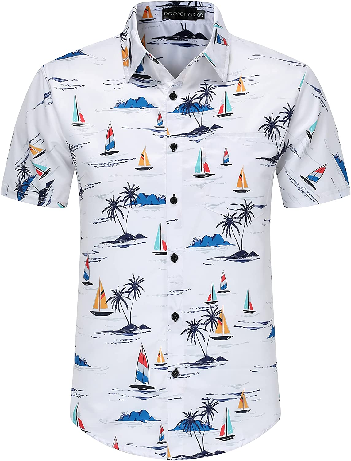 DOOPCCOR Hawaiian Shirt for Men Flower Casual Button Down Short Sleeve Hawaiian Shirt Suits