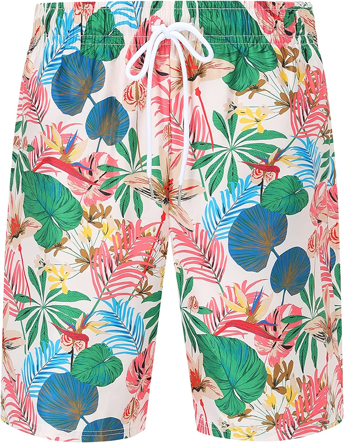 DOOPCCOR Mens Swimming Trunks Quick Dry Beach Hawaiian Shorts with Pockets