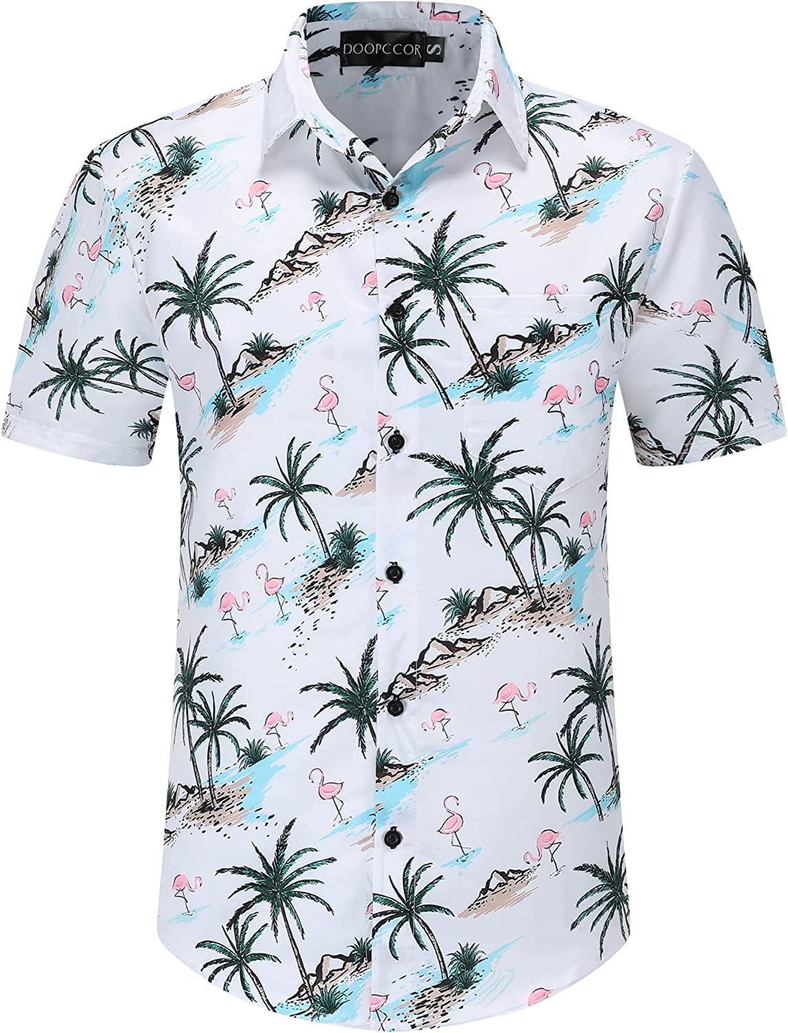 DOOPCCOR Hawaiian Shirt for Men Flower Casual Button Down Short Sleeve Hawaiian Shirt Suits