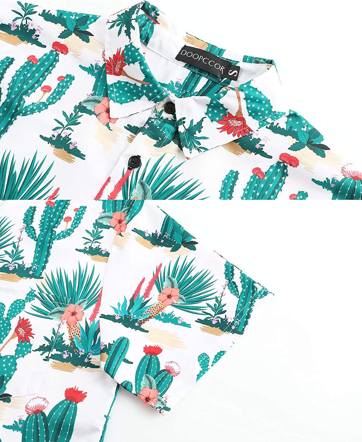 DOOPCCOR Hawaiian Shirt for Men Flower Casual Button Down Short Sleeve Hawaiian Shirt Suits