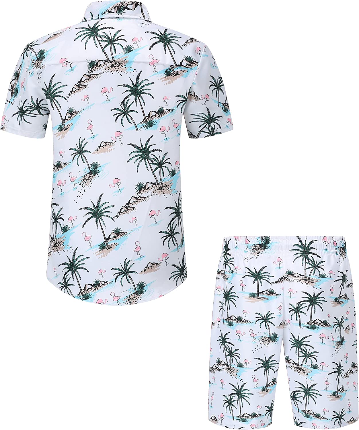 DOOPCCOR Hawaiian Shirt for Men Flower Casual Button Down Short Sleeve Hawaiian Shirt Suits
