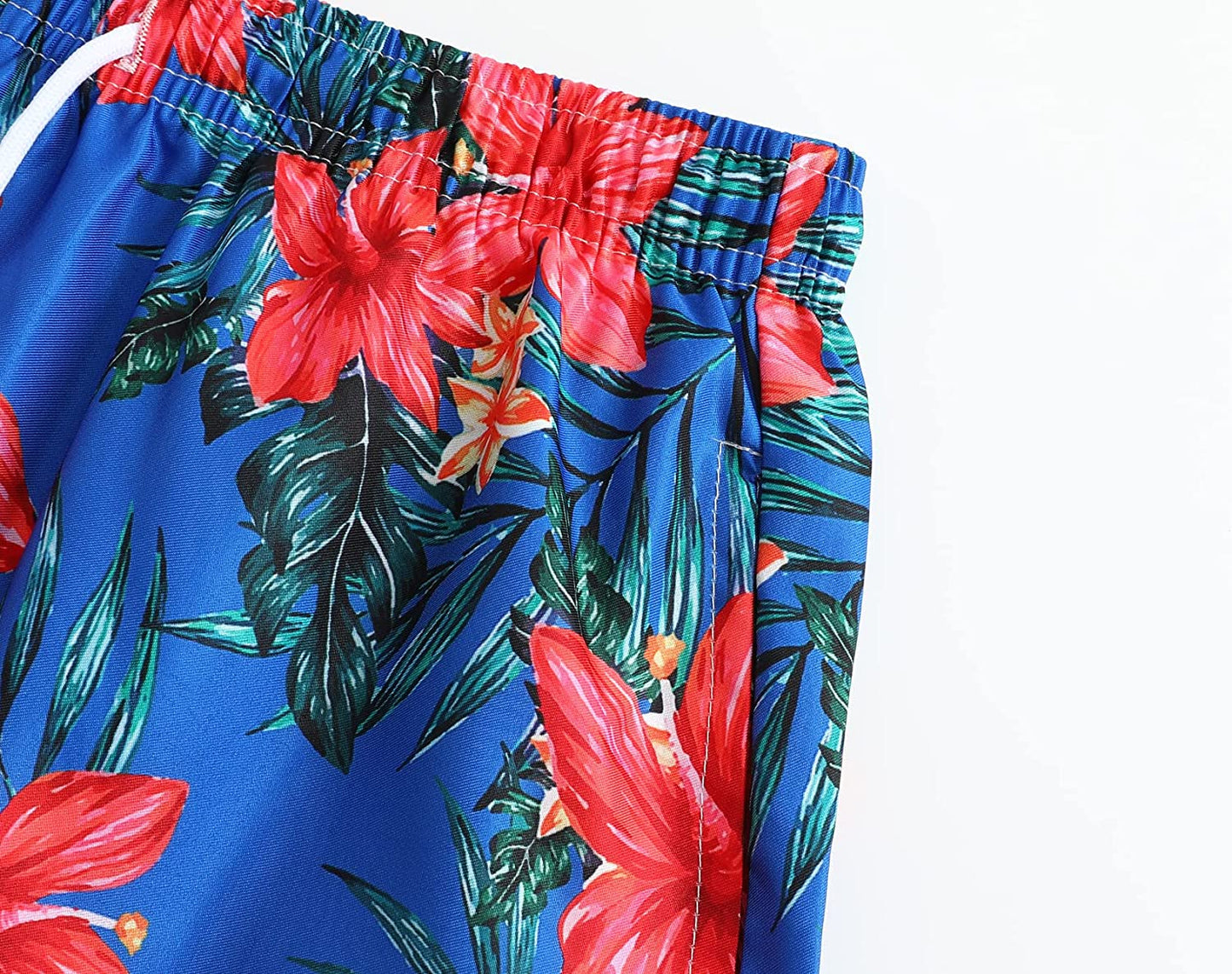 DOOPCCOR Mens Swimming Trunks Quick Dry Beach Hawaiian Shorts with Pockets