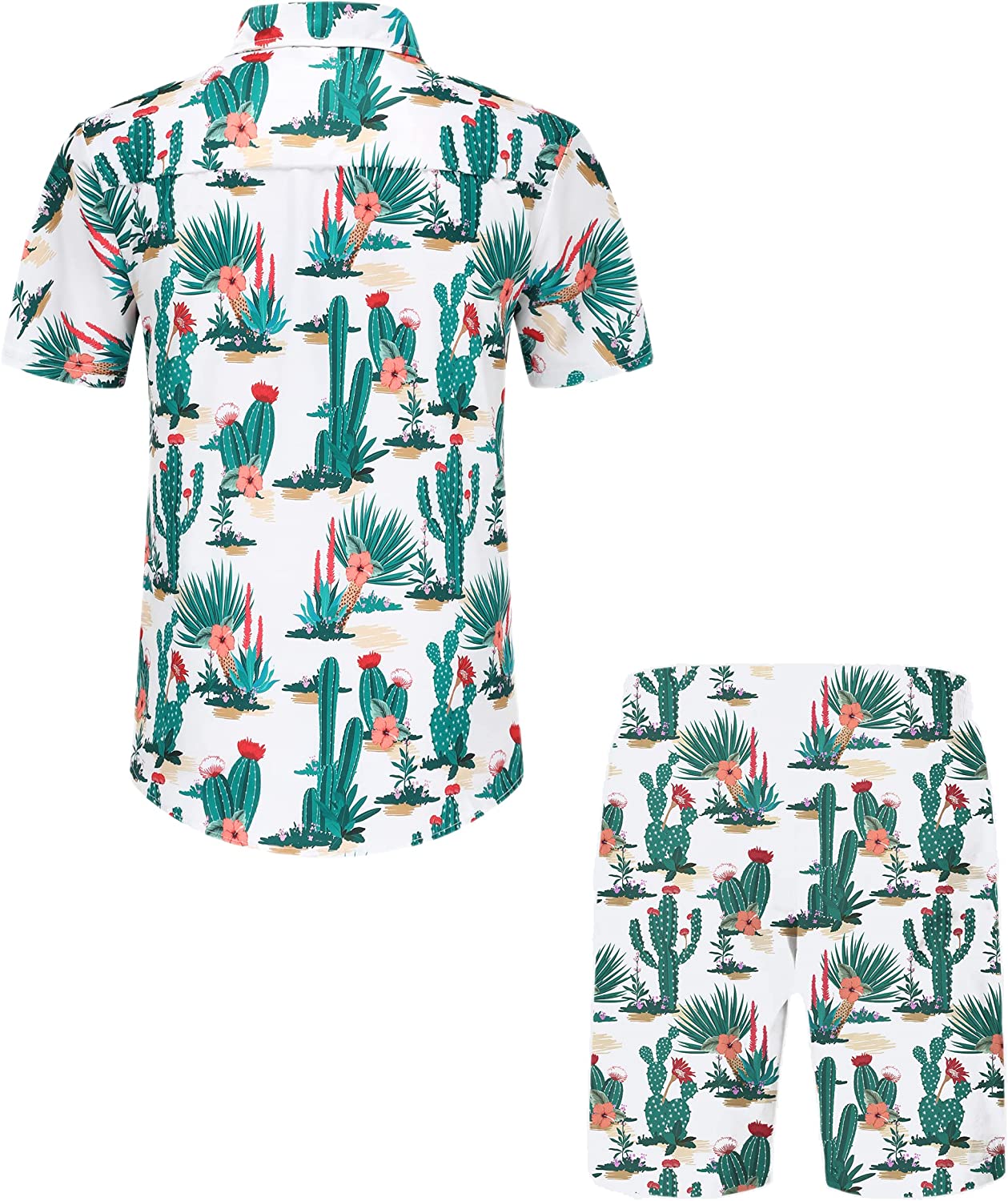 DOOPCCOR Hawaiian Shirt for Men Flower Casual Button Down Short Sleeve Hawaiian Shirt Suits