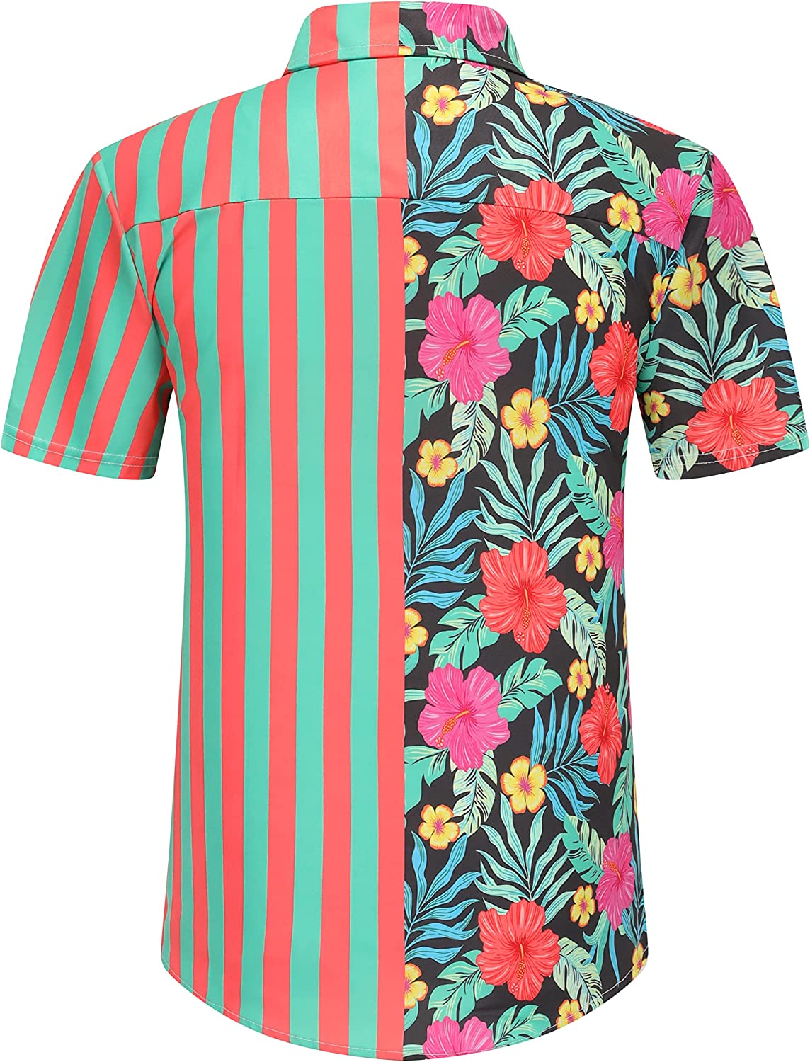 DOOPCCOR Hawaiian Shirt for Men Short Sleeves Printed Button Down Summer Beach Dress Shirts