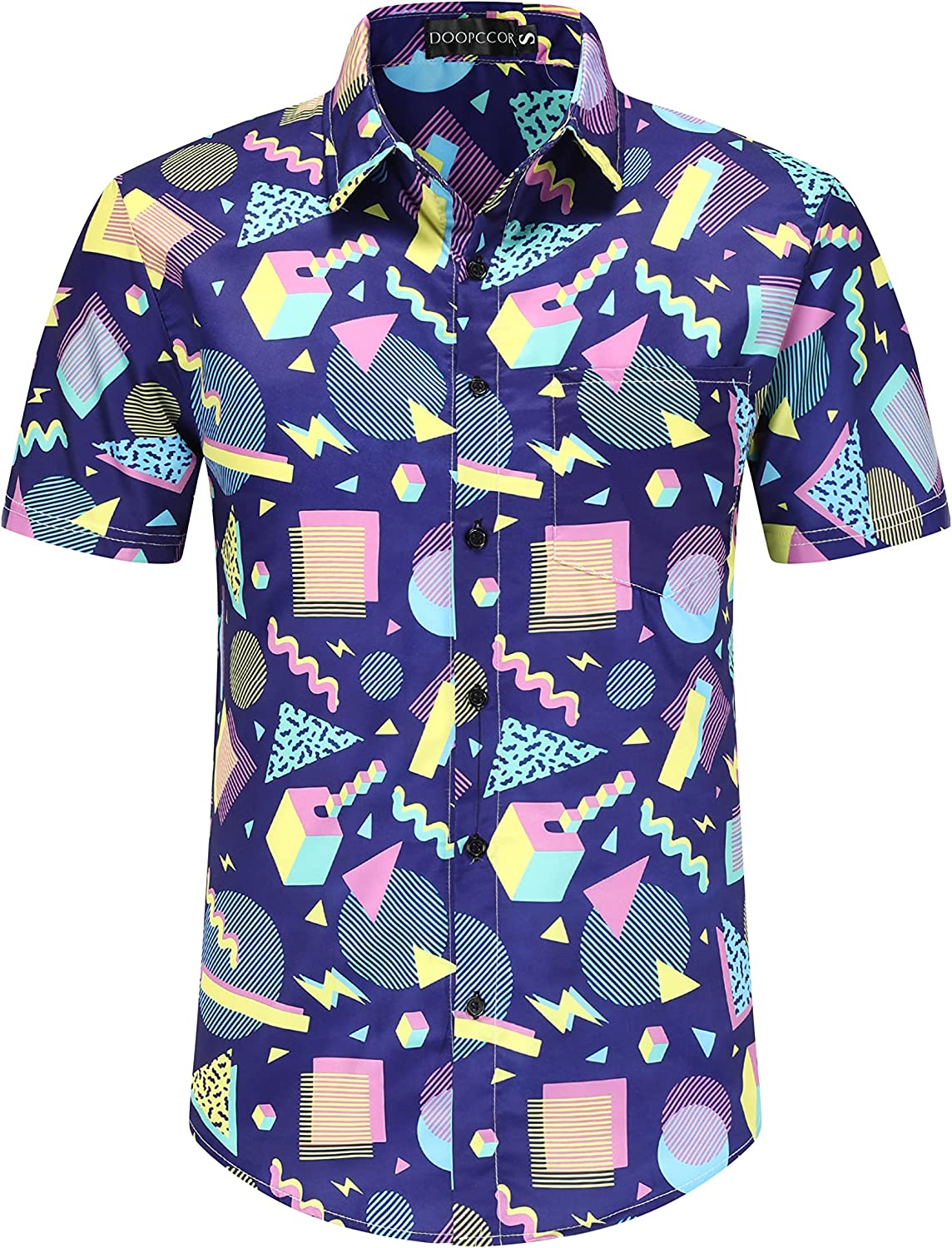 DOOPCCOR Hawaiian Shirt for Men Flower Casual Button Down Short Sleeve Hawaiian Shirt Suits