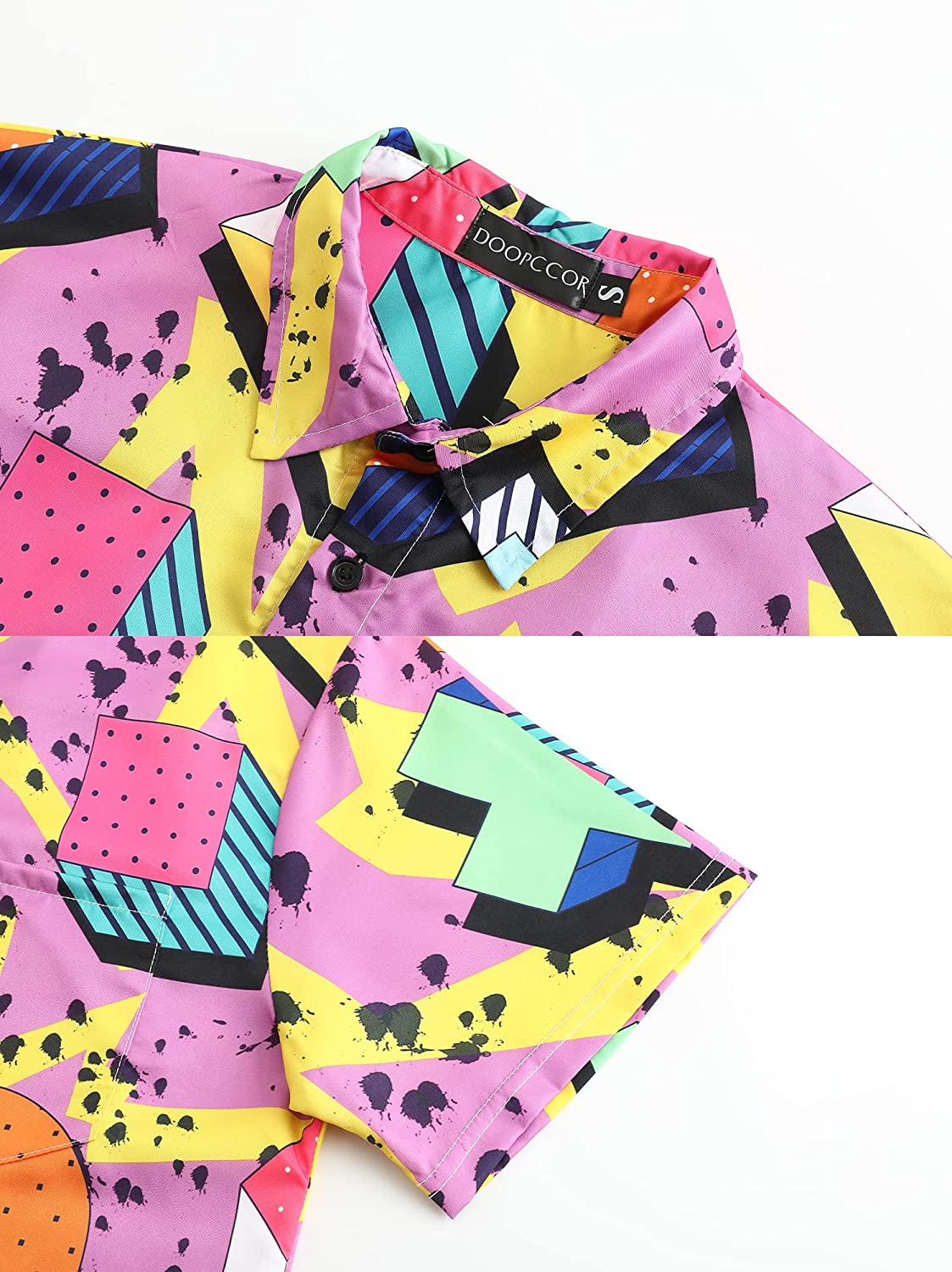 DOOPCCOR Hawaiian Shirt for Men Flower Casual Button Down Short Sleeve Hawaiian Shirt Suits